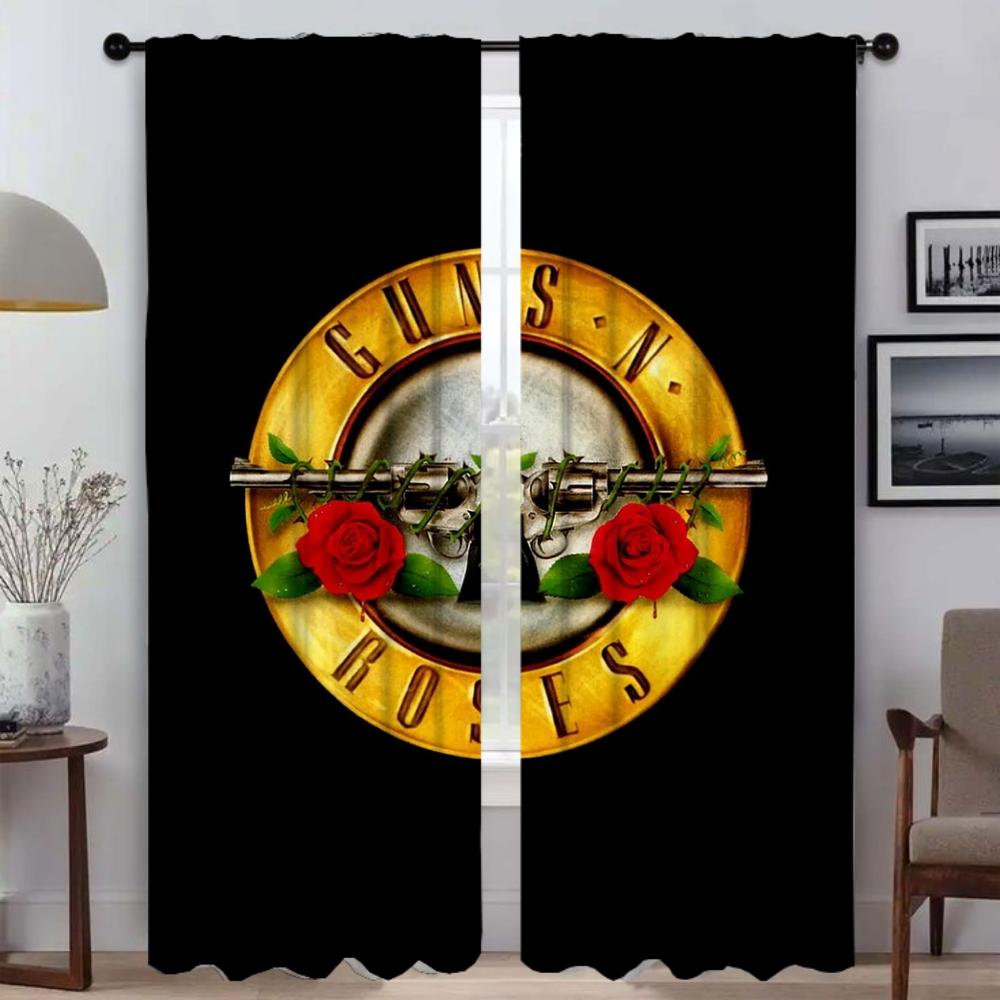 Guns N'Roses Разделение Домашний Интерьер Шторы 2 Части Гостиная Шторы Хэллоуин Украшения Оттенки Шторы для Спальни