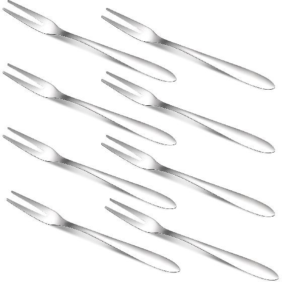 8 Pcs Mini Forks Appetizer Forks Small Fruit Fork for Appetizers Pastry Dessert Metal Forks Gift Set Mini Cocktail Stainless Steel Oyster Olive