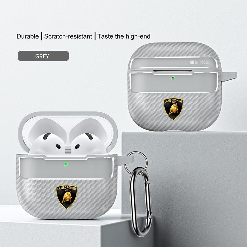 Soft Earphone Case For Apple AirPods 4 2024 Cover for Airpod Pro 1 2 3 4th With keyring For Lamborghini URUS Huracan Aventador MM3