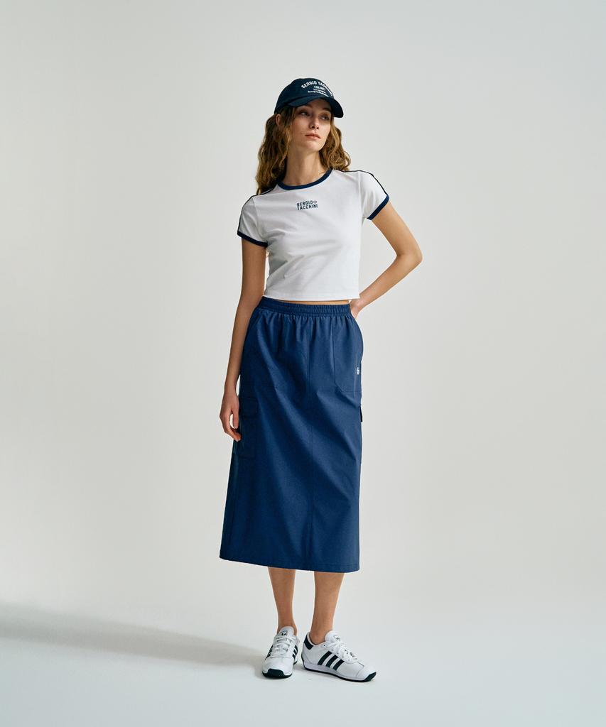 SERGIO TACCHINI W Comfortcool Легкая тканая длинная юбка (военно-морской флот)