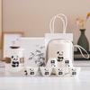 ZZ Panda Cultural Mutton Fat Jade Porcelain Travel Tea Set