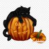 Calabaza Black Cat Iron On Heat Transfer Printing Vinyl Patches Sticker for Clothes DIY Appliques Washable Patches