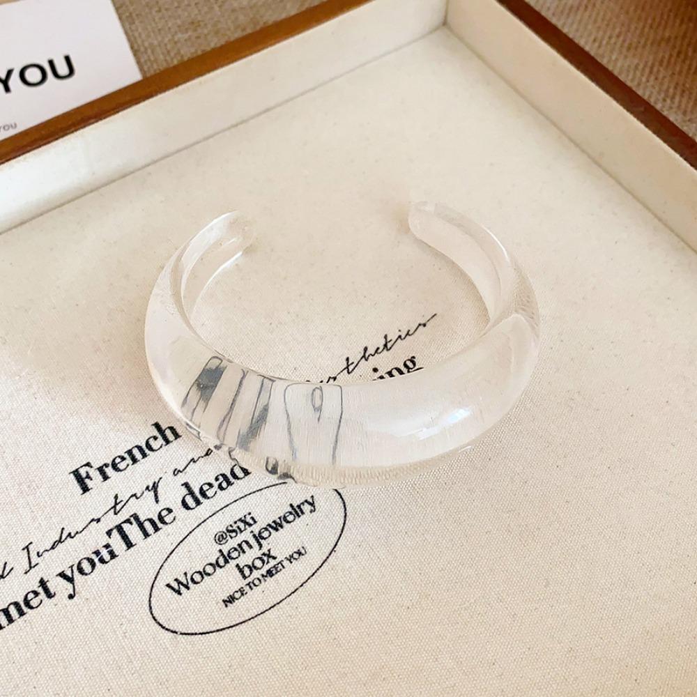 Smudging Irregular Wide Bracelet Curved Retro Hand Ring Creative Acrylic Open Bangle Decoration