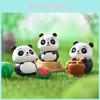 Lovable Cartoon Style Resin Panda Ornaments For Diy Craft And Garden Scenery