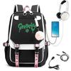 KATSEYE Backpack USB Charging Port Student Bookbag Travel Daypack Fashion Casual Laptop Compatible Large Capacity Water-Resistant 60123-12