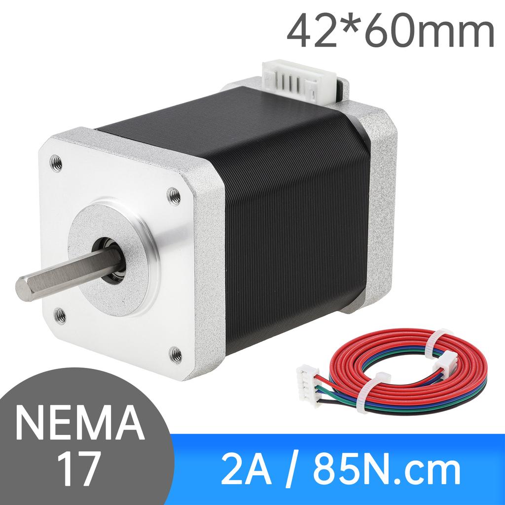 Шаговый двигатель Nema 17 60MM биполярный 2A 85N.cm(118 унций.дюйм) 42 двигателя 2 фазы 4 провода биполярный шаговый двигатель 1.8 градуса для ЧПУ 3D принтера
