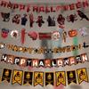 Hanging Halloween Skull Pulling Flag Papper Scary Banners Halloween Hanging Flag Halloween Party
