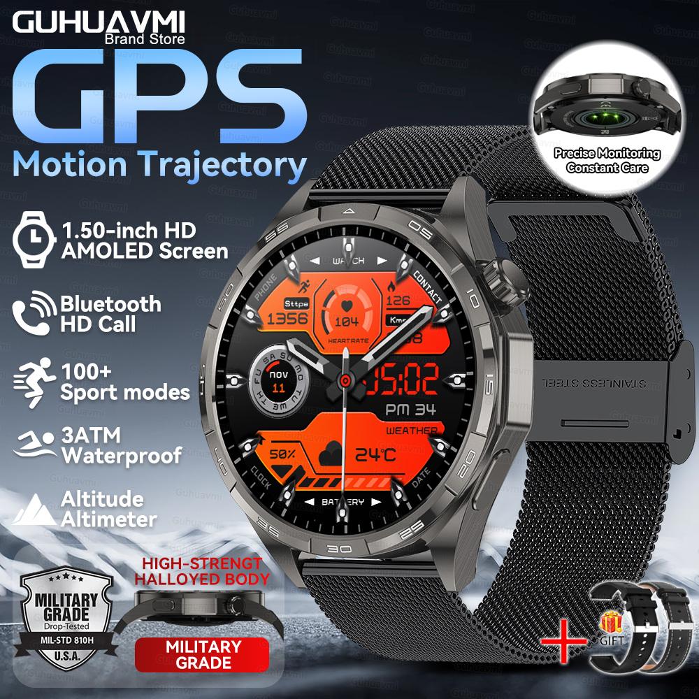 Новые Умные Часы 6 Pro для Активного Отдыха и Спорта для Мужчин Bluetooth Звонки GPS Трек Высота Давление Пульс Здоровье Умные Часы