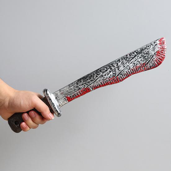 Decorative Bloody Axe Realistic Looking Eco-friendly Plastic Halloween Bloody Fake Machetes Toy for Home