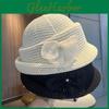 Summer Flower Pattern Knit Bucket Hat With Sun Protection For Outdoor Casual Wear