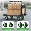 4Pcs 8" Pneumatic Air Tire Wheel Caster Set, 2 Rigid & 2 Swivel Wheels, 220.46lbs Capacity, Universal & Directional Wheel Combo