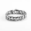 Hip Hop Cuban Bracelets for Men 15mm Wide Miami Chain Bangles Silver Color 316L Stainless Steel Punk Jewelry Unfaded Accessories
