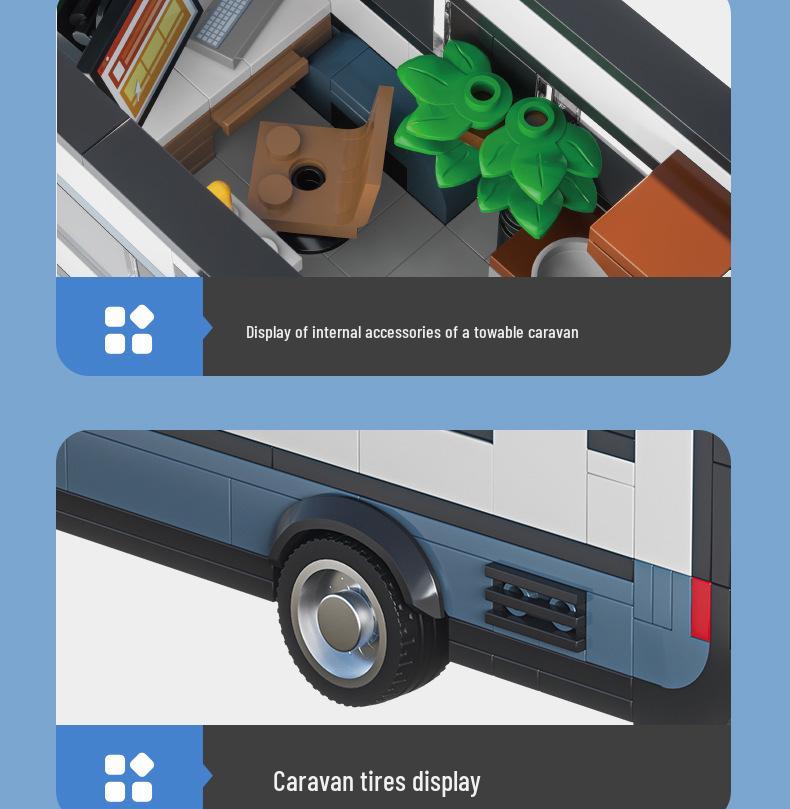 Brick Joy Серия Инженерия Дом на колесах Конструктор Игрушечная модель автомобиля