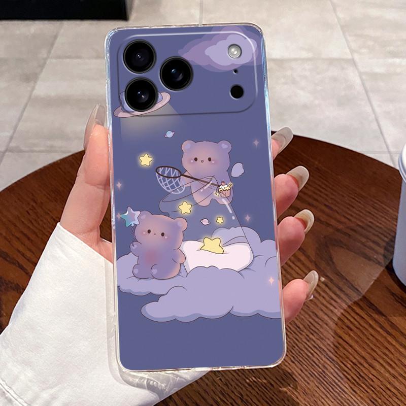 Case For iPhone 17 Air 17 Pro 17 Pro Max Aesthetic Cute Cat Astronaut Transparent Cover For iPhone 17 Air 17 Pro 17 Pro Max Capa