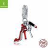 European & American S925 Sterling Silver Beads High Heels Queen Series DIY Pendant Jewelry Set
