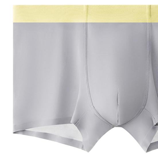 Men Boxer Underwear Elastic Mid-Waist Design Breathable Comfortable Shorts Briefs Ice Silk