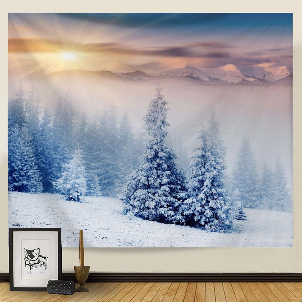 Гобелен Рождественская снежная сцена серии фон висит ткань дома гостиная спальня прикроватный настенный гобелен