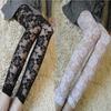 HS Women Perspective Lace Pants Rose Pattern Stretch Hollow Embroidered Leggings