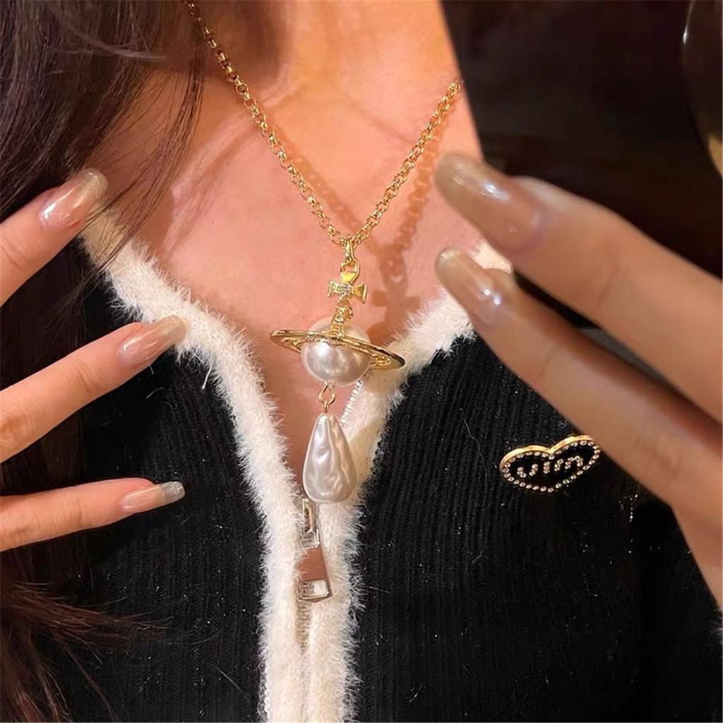 Tooxika Преувеличенное трехмерное ожерелье-подвеска в стиле барокко с жемчугом в форме капли воды, легкая роскошь, темперамент, цепочка-джемпер для женщин