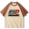 Initial d лучшие футболки женские Ретро уличная мода аниме Удобная футболка с принтом Ретро готика Университетский Модный эстетика