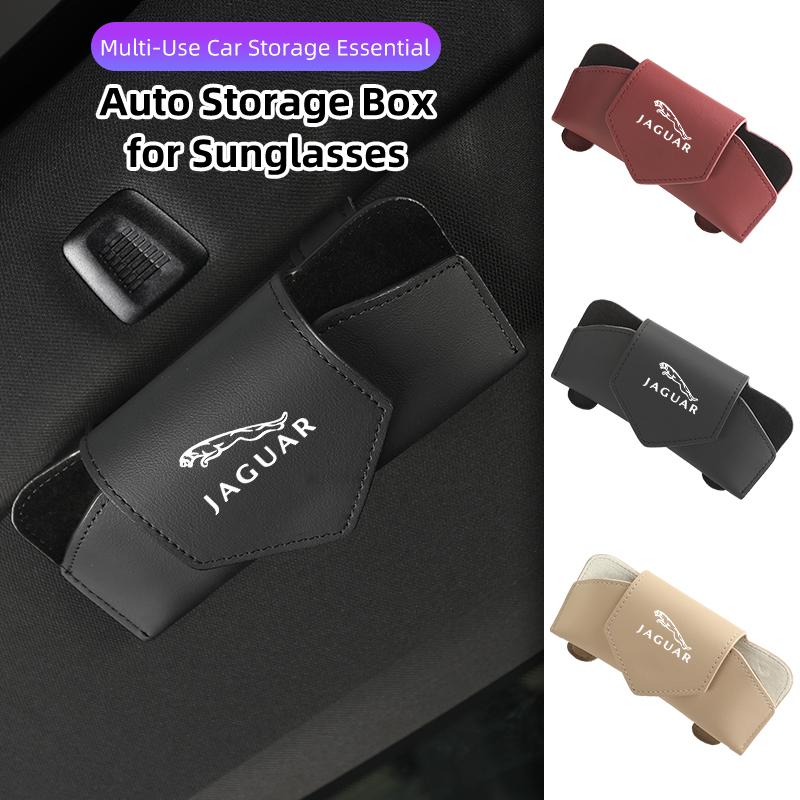 Car Sun Visor Storage Box Glasses Case Sunglasses Holder Accessories For Jaguar XF XJ XFR XKR S-Type F-Type X-Type F-Pace I-Pace SS17