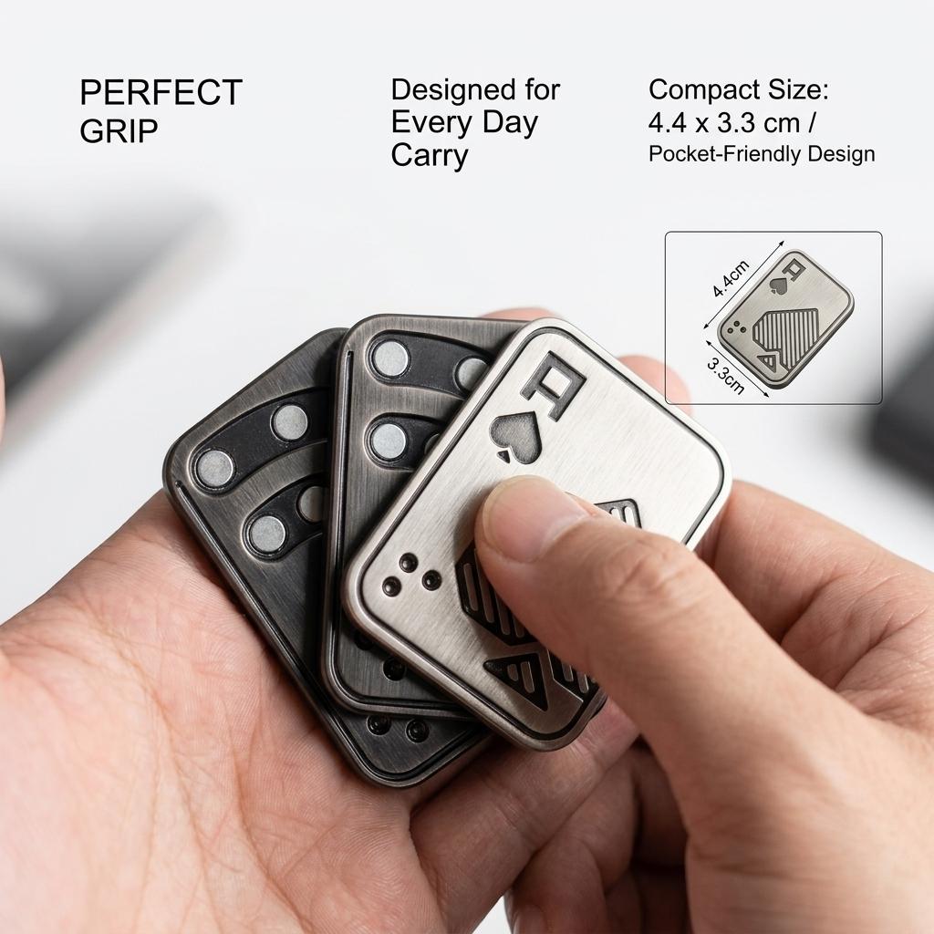 Three Layer AAA Poker Fidget Slider Metal EDC Toys Portable ADHD Relief Tool Anxiety Stress Relief Toys for Adults Offi Relax