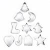 JUSTINLAU 10pcs DIY Baking Mold Christmas Cookie Cutter Set Stainless Steel Gingerbread Xmas Tree Fondant for Holiday Party Gift