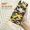 Stylish Yellow Camouflage Pattern Stainless Steel Insulated Coffee Tumbler Vacuum Travel Mug Leakproof Cup for Commuting Hiking Office