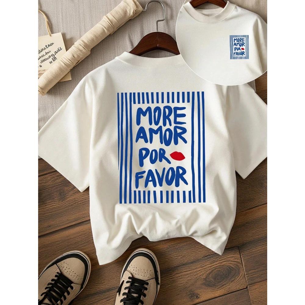 Summer Letter Red Lips Print Kids T-Shirts Fashion Street Short-Sleeve Outdoor Casual Tops for Boy and Girl's Tees Top