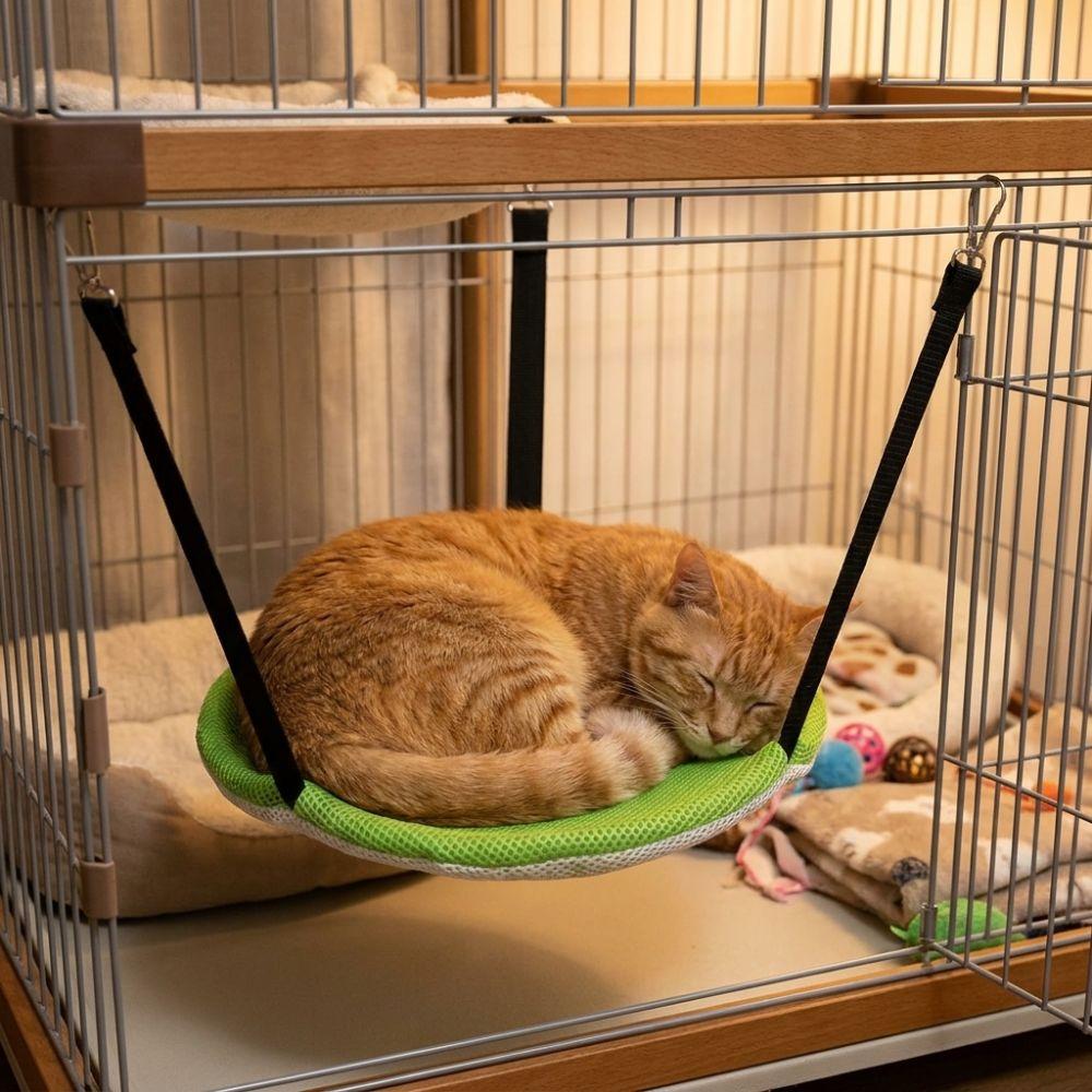 Adjustable Lanyard Hanging Cat Bed Breathable Mesh Hanging Sleeping Bed Cat Nest  For Cat Cage