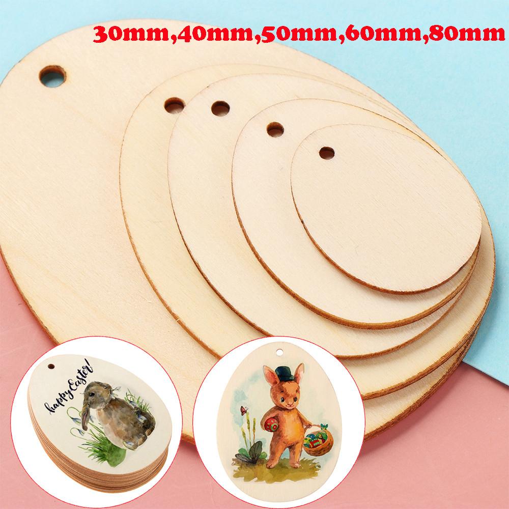 Household Hanging Ornaments Drawing Wooden Easter Decorations Wood Chips Wood Slice Easter Eggs