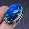 Синий Триплет Опал Драгоценный камень Ручной работы 925 Стерлинговое серебро Подарочное кольцо Размер 6.5 q9p29
