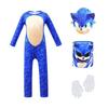 Kid Sonic Hedgehog Mask Cosplay Props Children Costume Jumpsuit Gloves Headgear