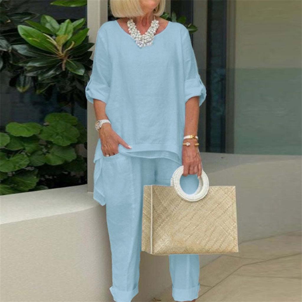 Женские костюмы-двойки, повседневные комплекты с широкими брюками и пальто с длинным рукавом