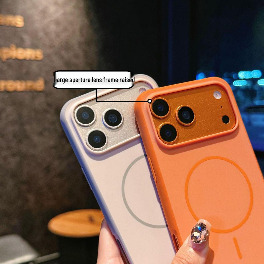 Тонкий магнитный кольцо-держатель для iPhone 16/17 Pro Max, двухцветный, с покрытием, приятным на ощупь, противоударный, матовый чехол