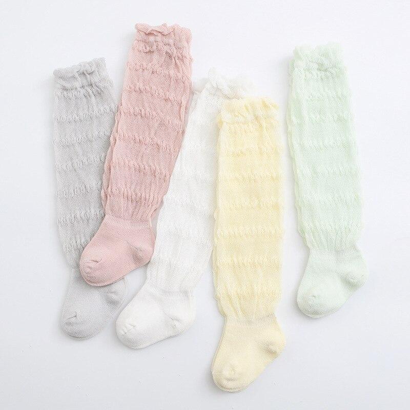 Baby Girl Socks Toddler Baby Striped Cotton Summer Mesh Baby Knee Socks Newborn Infant Long Baby Boys Socks 0-3T