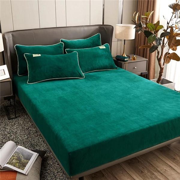 Milk Velvet Super Soft Fitted Sheet Flannel Elastic Band Mattress Cover Bedding Cover Mattress Cover