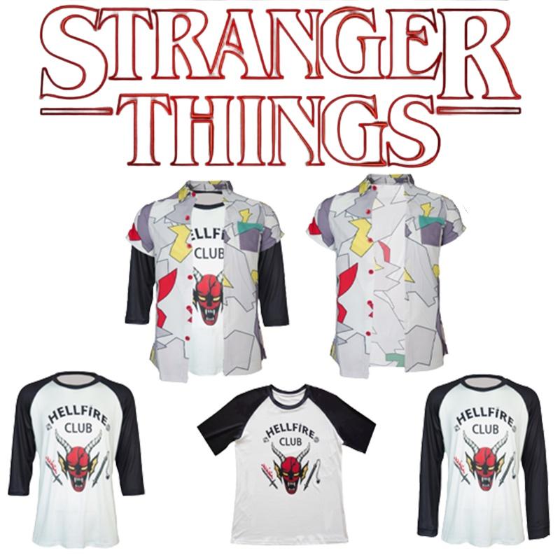 Очень странные дела Клуб Адского пламени Рубашка с длинным рукавом 3D цифровая печать Косплей Подарок для фаната