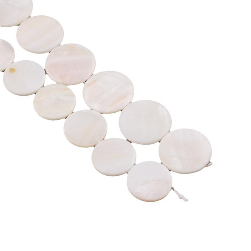 DIY Natural Freshwater White Shell Round Earring Accessories with Center Hole