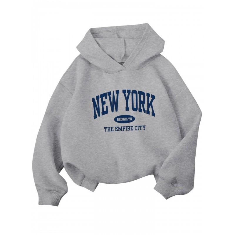Kids Hooded Long Sleeve Sweatshirt Cartoon Print Unisex Casual Top Winter