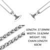 Stainless Steel Vikings Rune Axe Necklace Men's Nordic Fashion Thor's Hammer Pendant Necklace Punk Amulet Jewelry Wholesale Gift
