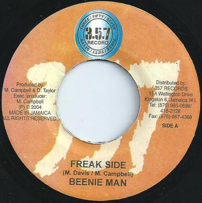 7-дюймовая пластинка BEENIE MAN - Freak Side NONE 357 Records 2004 Ямайка Регги, Ска и Даб Б/у
