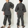 Factory Top and Bottom Solid Summer Japanese Cool and Elastic Size Y's Men's Shijira-woven Samue/Jinbei Set, Color, 100% Cotton, Loungewear, Pajamas,