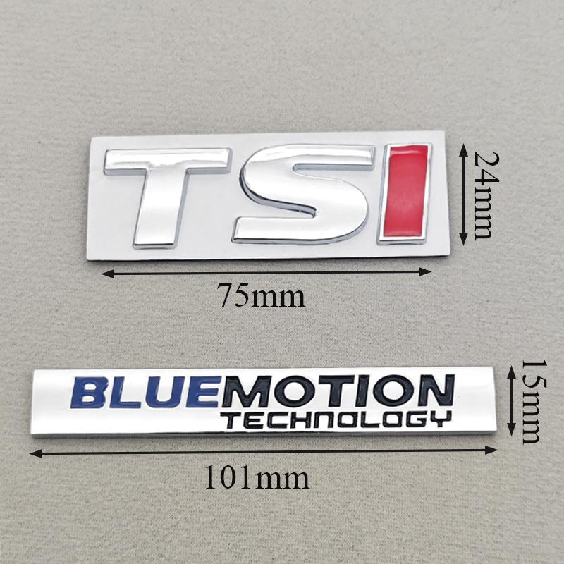 RUNTB1 3D Metal Car Styling TSI BLUE MOTION Logo Sticker Rear Trunk Badge Front Grille Emblem For VW Golf MK4 MK5 MK6 MK7 Polo Passat