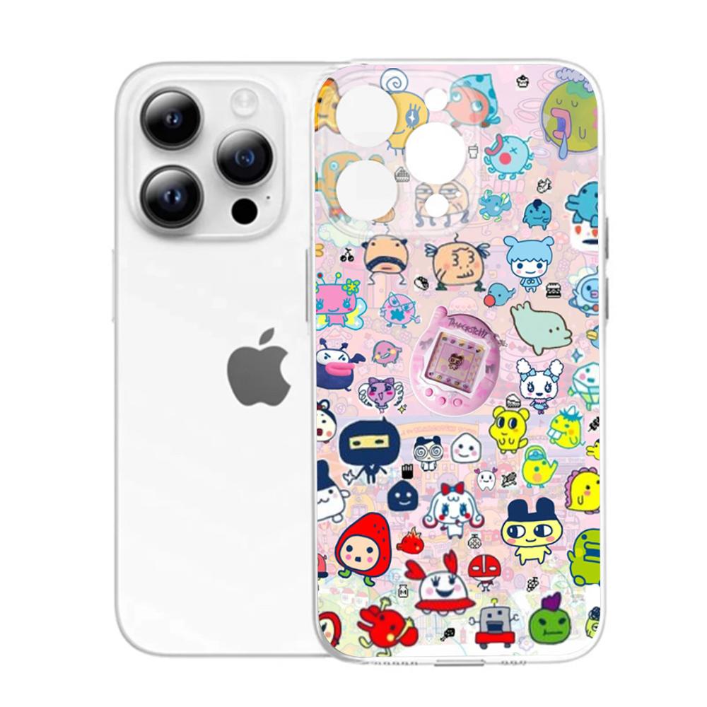 Cute Game T-Tamagotchis Phone Case For iPhone 16,15,14,13,12,11 Pro,Max,Plus,X,XS,XR,SE,Mini Transparent Silicone Soft