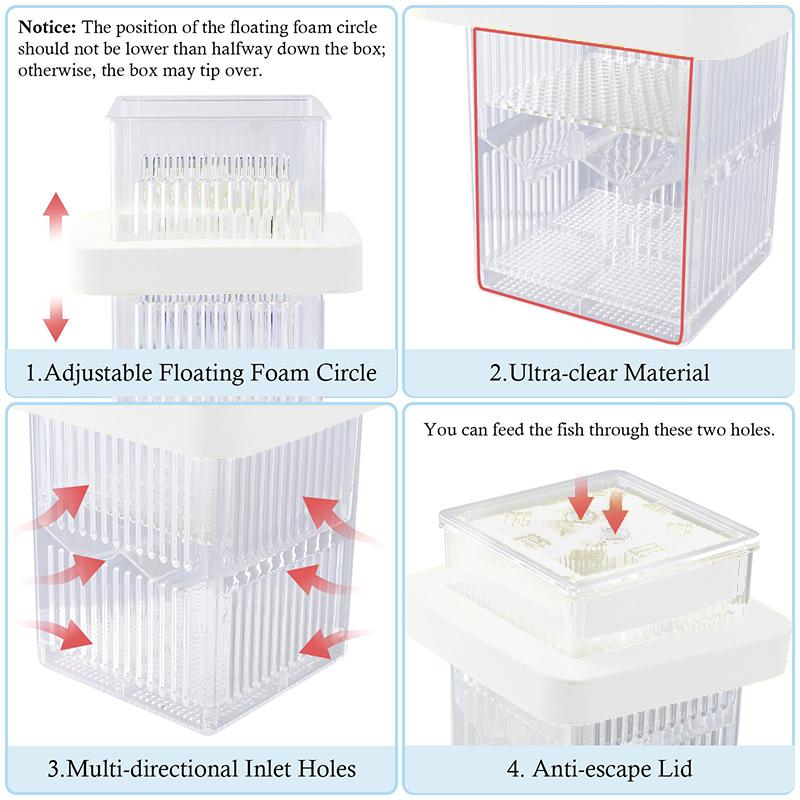 Двухъярусный нерестовик для гуппи, аквариумный инкубатор с разделителем, плавающий изоляционный контейнер для аквариума, нерестовый аквариум для мальков