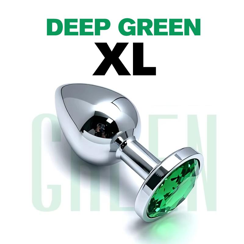 5 Size Green butt plug Metal anal plug Jewelry base beginner to expert G-point massage dildos adult women toys adult men toys