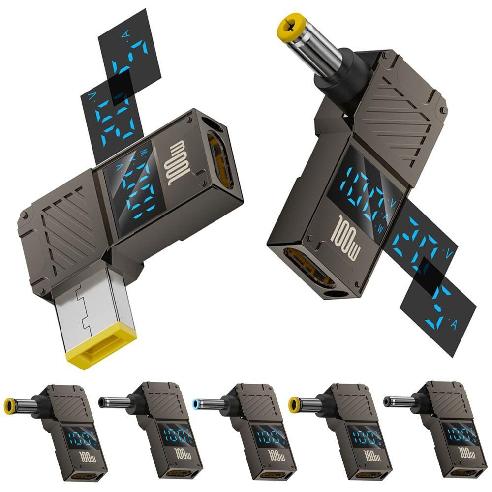 PD 100 Вт USB-C к DC Конвертер Цифровой дисплей Зарядное устройство для ноутбука Штекер для Lenovo/HP/Dell