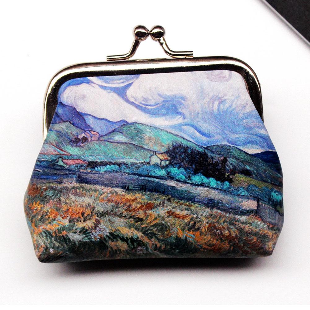 Vintage Women Printing Wallet Mini Coin Purses Handbag Ladies Clutch Change Purse Female Money Bag PU Leather Wallet