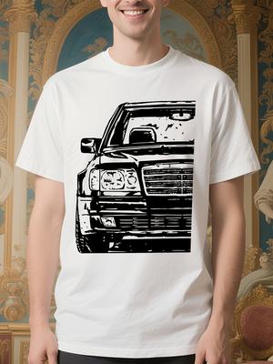 Glstkrrn W124 OLS Повседневная футболка - Белая с круглым вырезом, короткий рукав ...